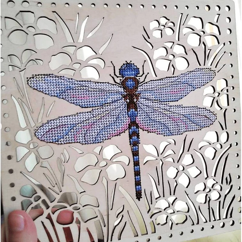 MP Studia Dragonfly Cross Stitch On Wood Kit