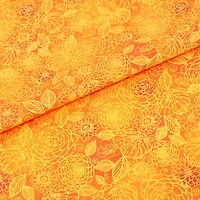 SINGER Tonal Floral Orange Cotton Fabric