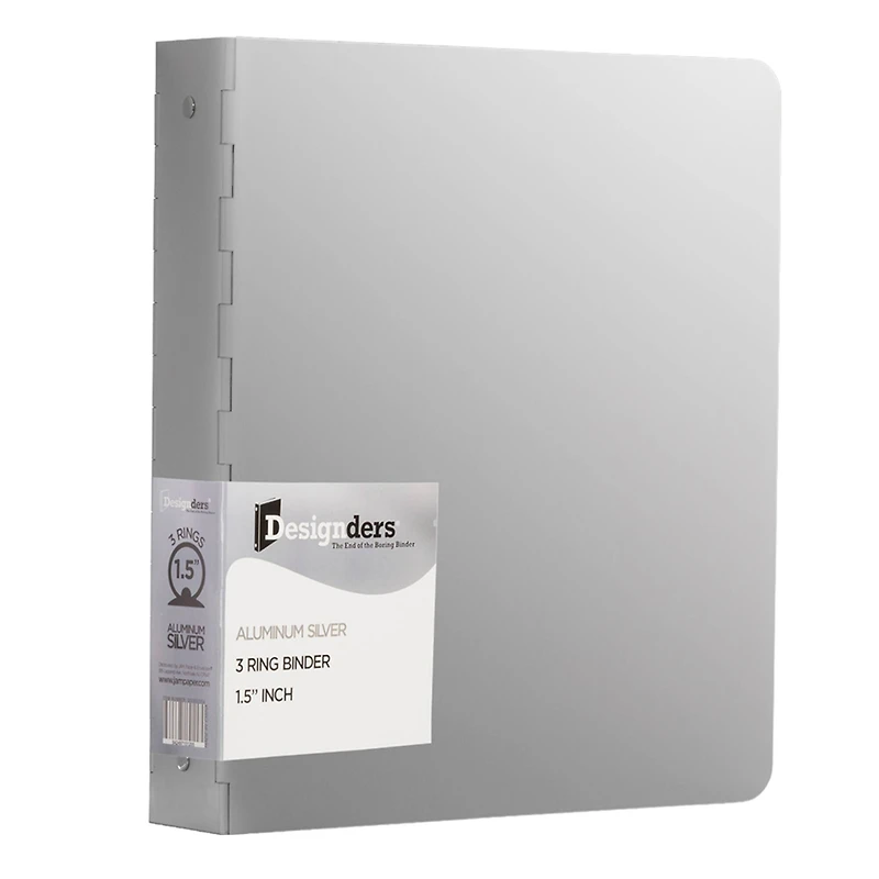 JAM Paper 1.5" Silver Aluminum 3-Ring Binder