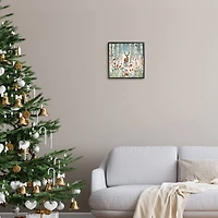 Stupell Industries Deer In Nighttime Birch Forest Black Framed Giclee Art