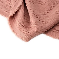 Glitzhome® Coral Pink Grid Cotton Woven Throw