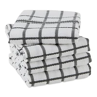DII® Mineral Gray Windowpane Terry Dishtowels, 4ct.