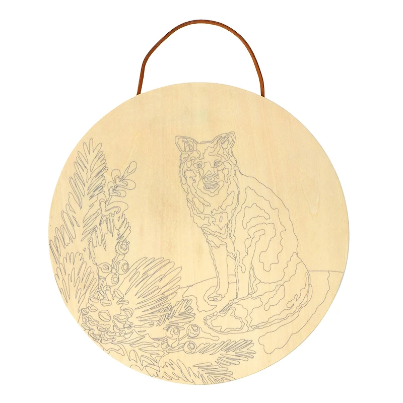8" Fox & Foliage Paint-by-Number Plywood Surface Kit by Artist's Loft®
