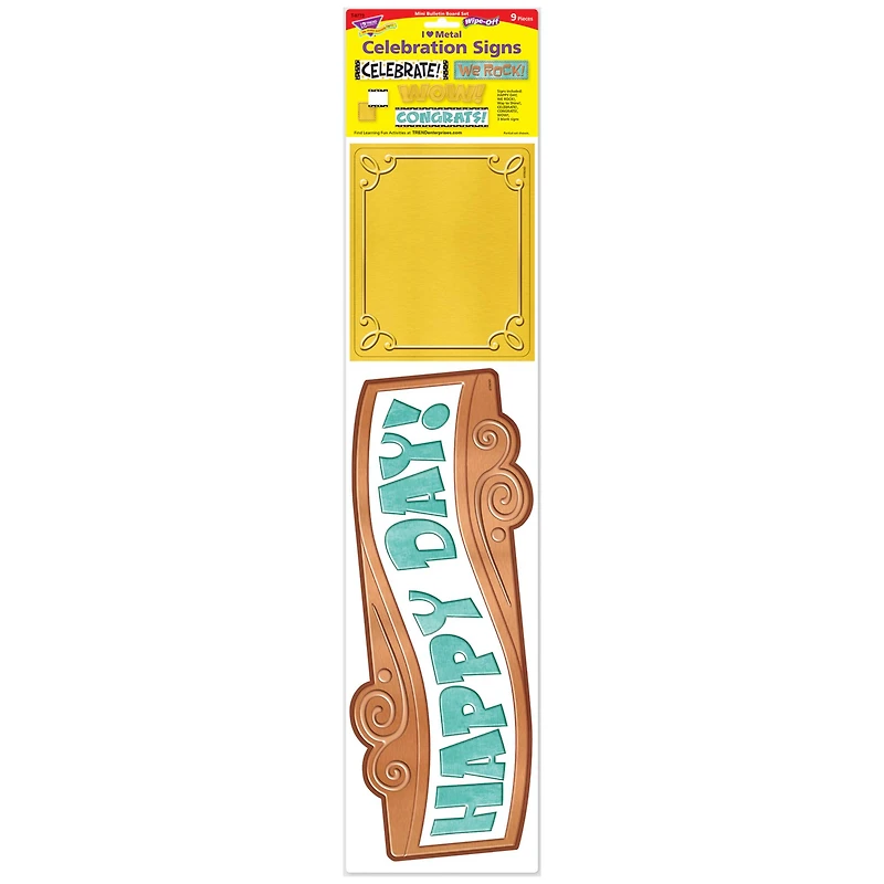 I Heart Metal WipeOff® Celebration Signs Mini Bulletin Board Set, 9ct.