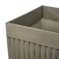 Glitzhome® 23" Eco-Friendly Oversized Faux Concrete Square Fluted Pot Planters