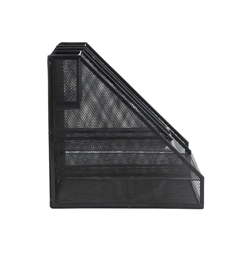 Mind Reader Black 8 Compartment Desktop Document Letter Tray