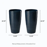 Glitzhome® 22.5" Turquoise Faux Ceramic Textured Planters, 2ct.