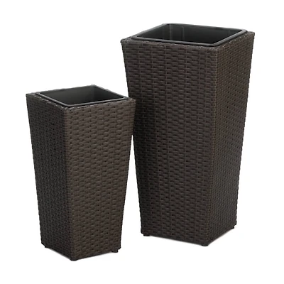 Summerfield Terrace Tuscany Wicker Tall Planter Set