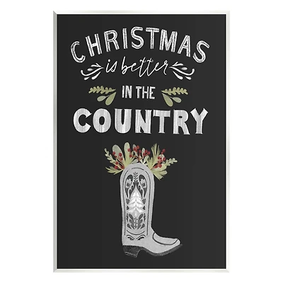 Stupell Industries Christmas Better In Country Phrase Wall Plaque Art