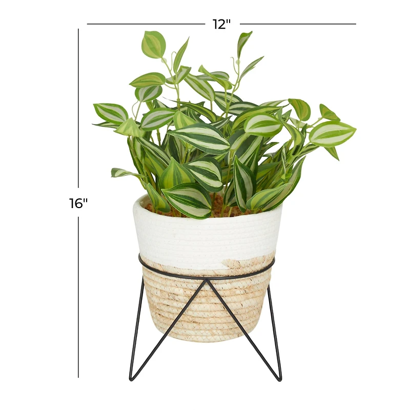 The Novogratz 16" Potted Green Rattan Coastal Artificial Foliage