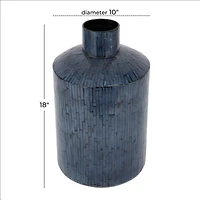 Blue Shell Contemporary Vase, 18" x 10" x 10"