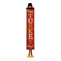 Glitzhome® 58.5" Thanksgiving Wood "HAPPY TURKEY DAY" Porch Sign
