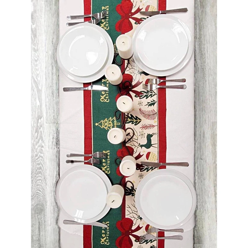 Wizardi 13.75" x 71" Festive Holiday Tree Christmas Table Runner