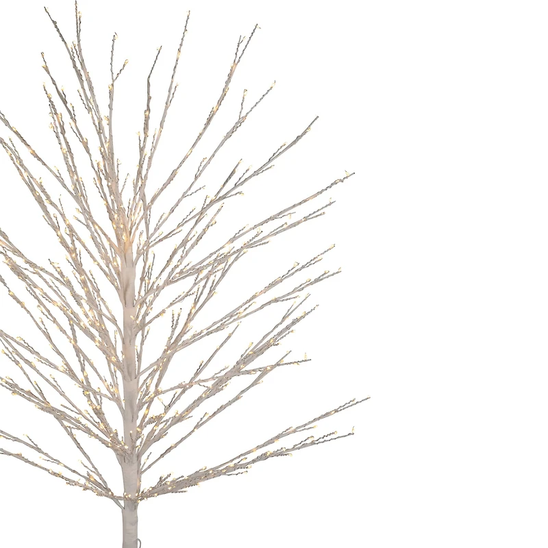 5ft. Pre-Lit White Twig Christmas Tree, Warm White LED Lights