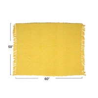 Hello Honey® 60" Chartreuse Woven Cotton Throw Blanket with Fringe