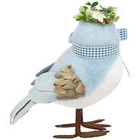 7.25" Blue Plush Easter Bluebird Accent with Gingham Bow