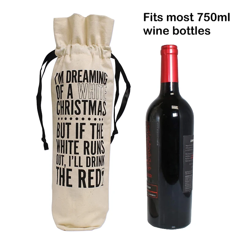 Personality Case™ White Christmas Canvas Wine Bag
