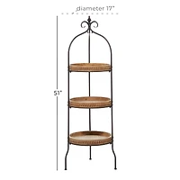 Brown Metal Traditional Shelving Unit, 51 " x 17 " x 17 "