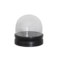 Hello Honey® 8.5" Glass Cloche with Black Mango Wood Base Set