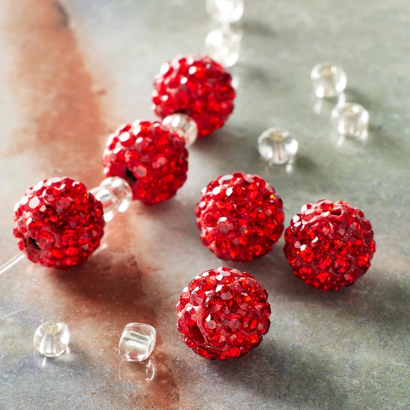12 Pack: Red Clay Pavé Rondelle Beads, 10mm by Bead Landing™