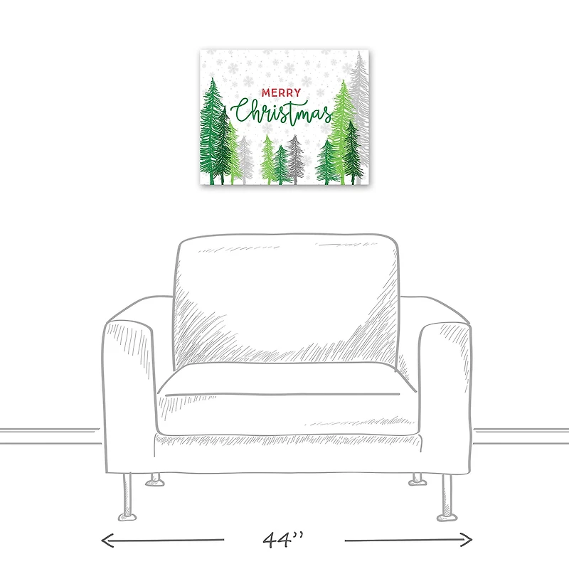 Merry Christmas Forest Canvas Wall Art