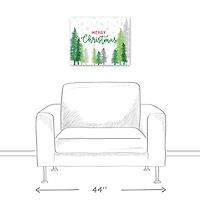 Merry Christmas Forest Canvas Wall Art