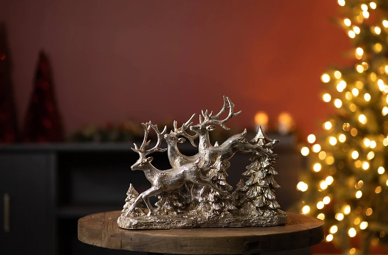 15.5" Woodland Deer and Trees Display
