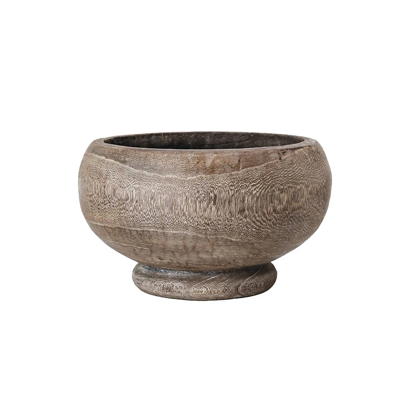 Hello Honey® Stained Round Paulownia Wood Planter