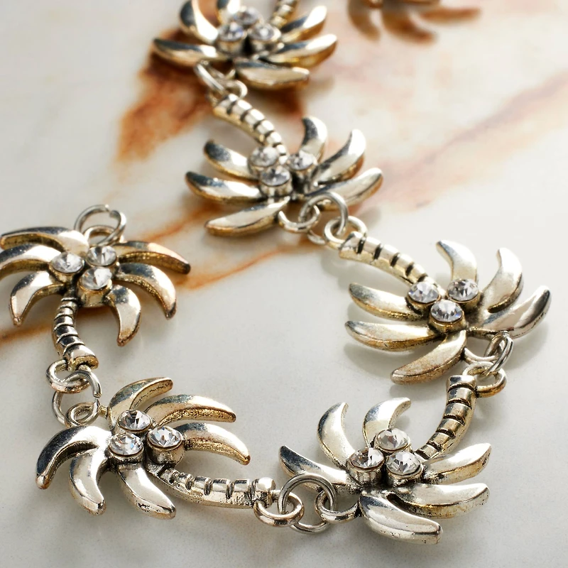 Rhodium Metal Palm Tree Beads by Bead Landing™