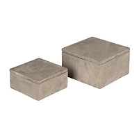 Hello Honey® Gray Contemporary Cement Boxes with Lids