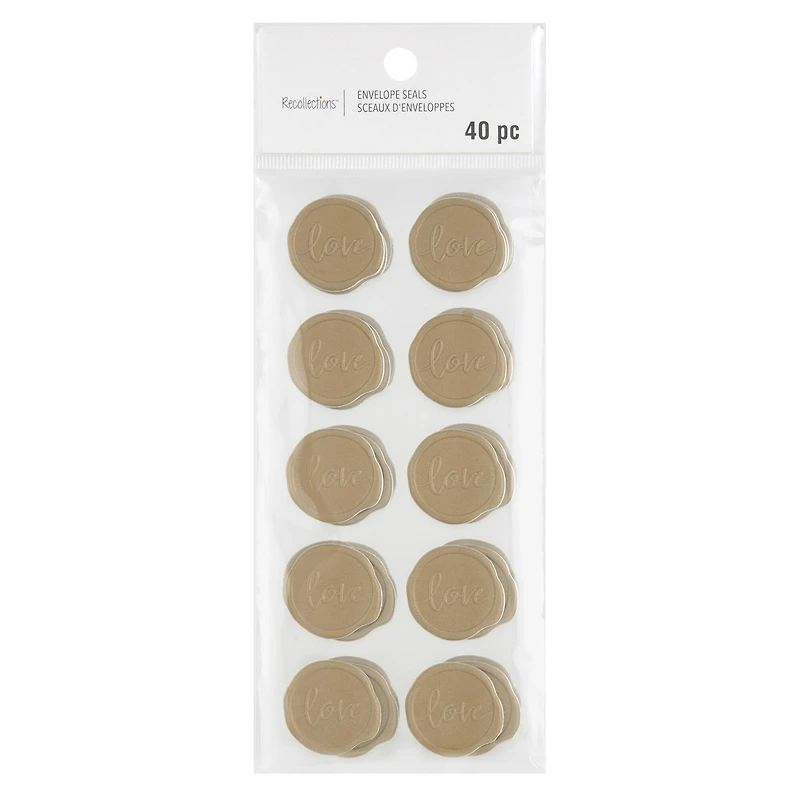 Gold Love Faux Wax Envelope Seals by Recollections™