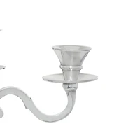 Silver Metal Traditional Candlestick Holders, 23" x 10" x 10"