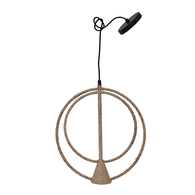 Hello Honey® 17" Abaca Metal Rope Pendant Light