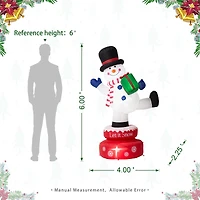 Glitzhome® 6ft. Lighted Inflatable Rotating Snowman Décor