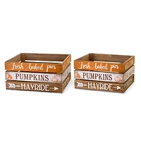 Glitzhome® Wooden Pumpkin Crate Set
