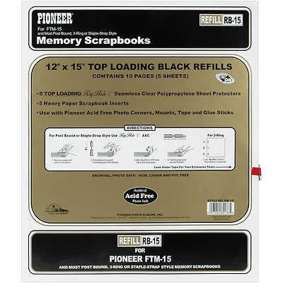 Pioneer® 12" x 15" Universal Top-Loading Page Protectors with Inserts