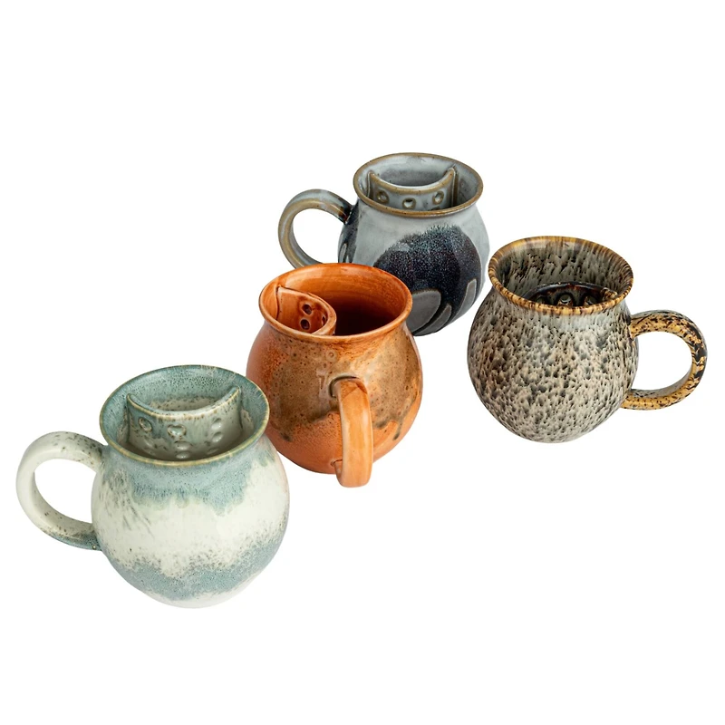 Hello Honey® Artisanal Stoneware Mug with Integrated Teabag Holder Set