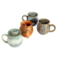 Hello Honey® Artisanal Stoneware Mug with Integrated Teabag Holder Set