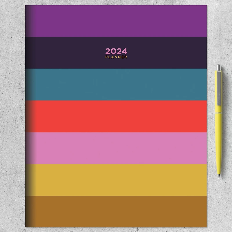 TF Publishing Large 2024 Bali Stripe Monthly Planner