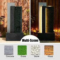 Glitzhome® 38.25" Modern LED Textured Surface Outdoor Floor Fountain