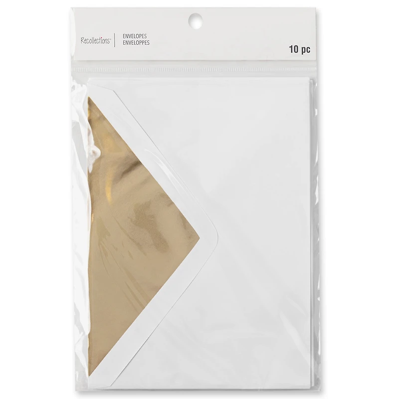 5.25" x 7.25" Gold Foil Lined Envelopes by Recollections™, 10ct.