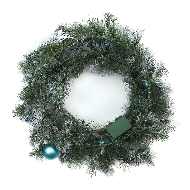 24" Pre-lit LED Tinkham Pine Wreath