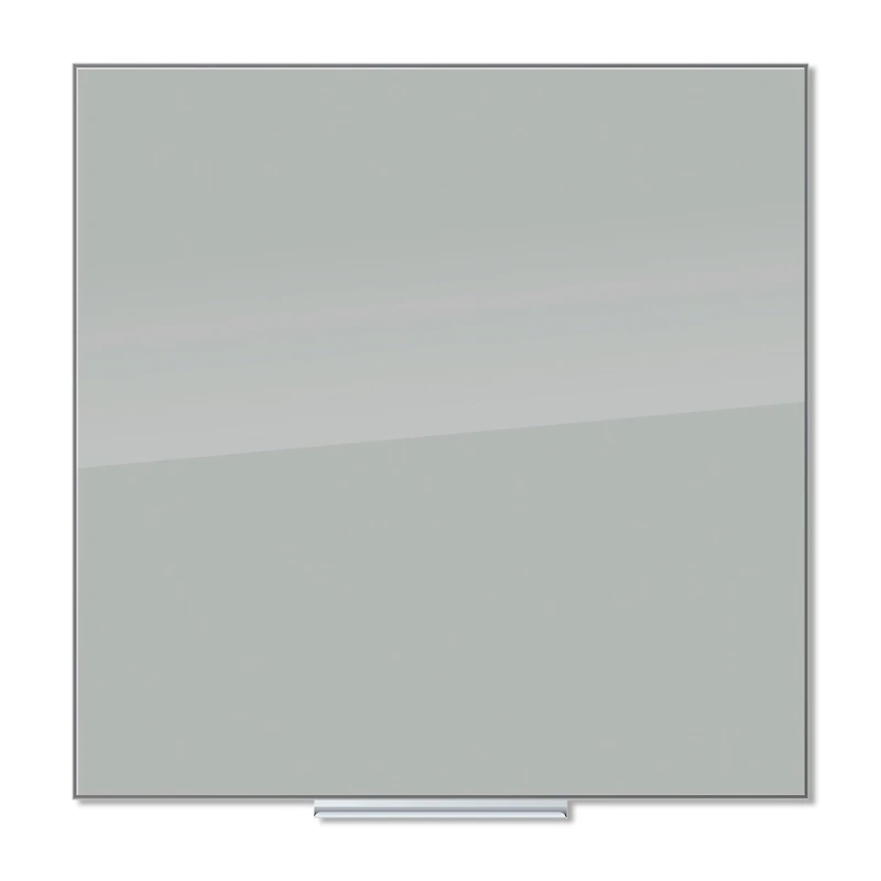 U Brands Gray 36" x 36" Frameless Non-Magnetic Glass Dry-Erase Board