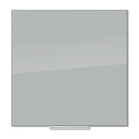 U Brands Gray 36" x 36" Frameless Non-Magnetic Glass Dry-Erase Board