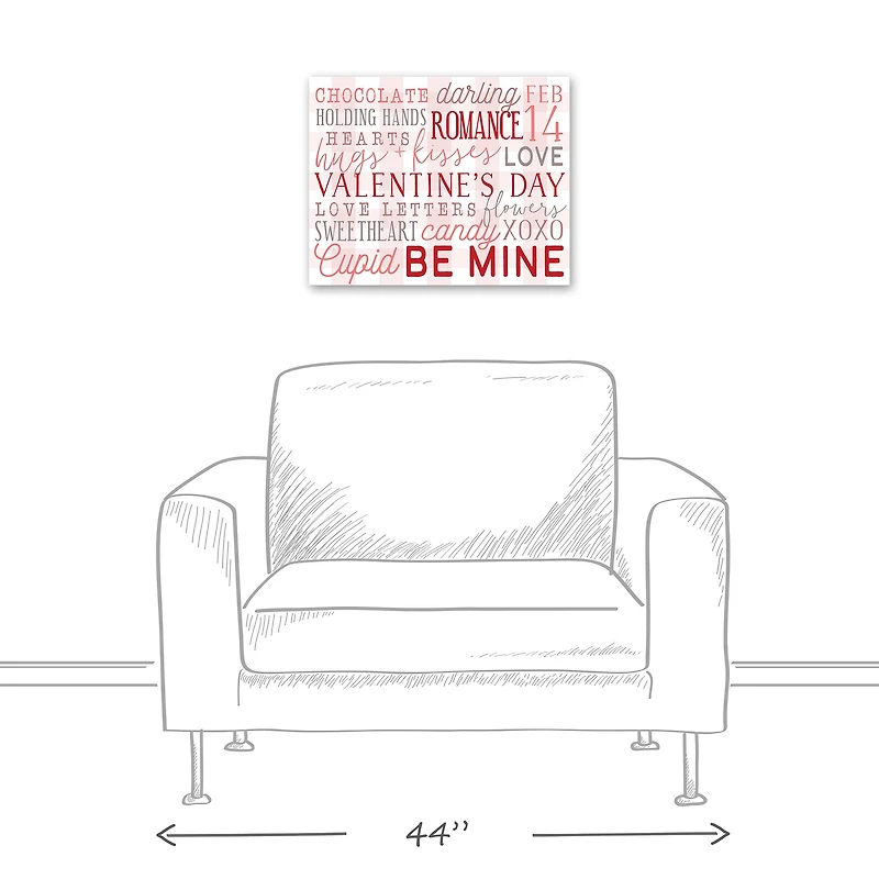 Valentines Day Words Canvas Wall Art