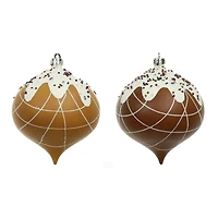 4 Pack 4.7" Gingerbread Sprinkle Shatterproof Onion Ornaments by Ashland®