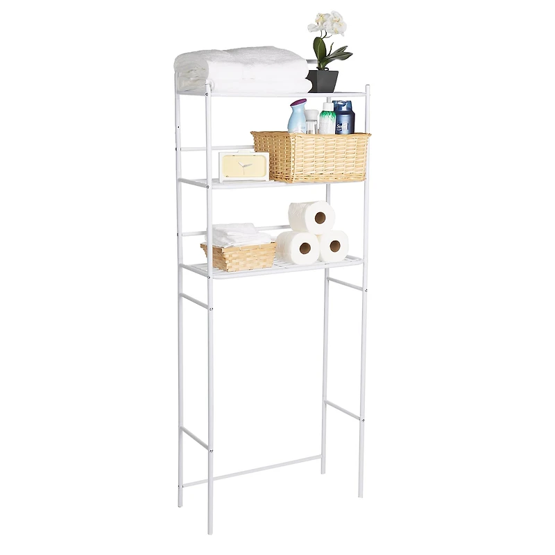 Mind Reader White 3-Tier Over the Toilet Rack