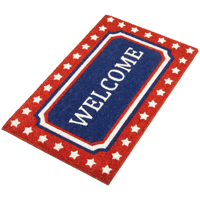 Red, White & Blue Patriotic Welcome Doormat