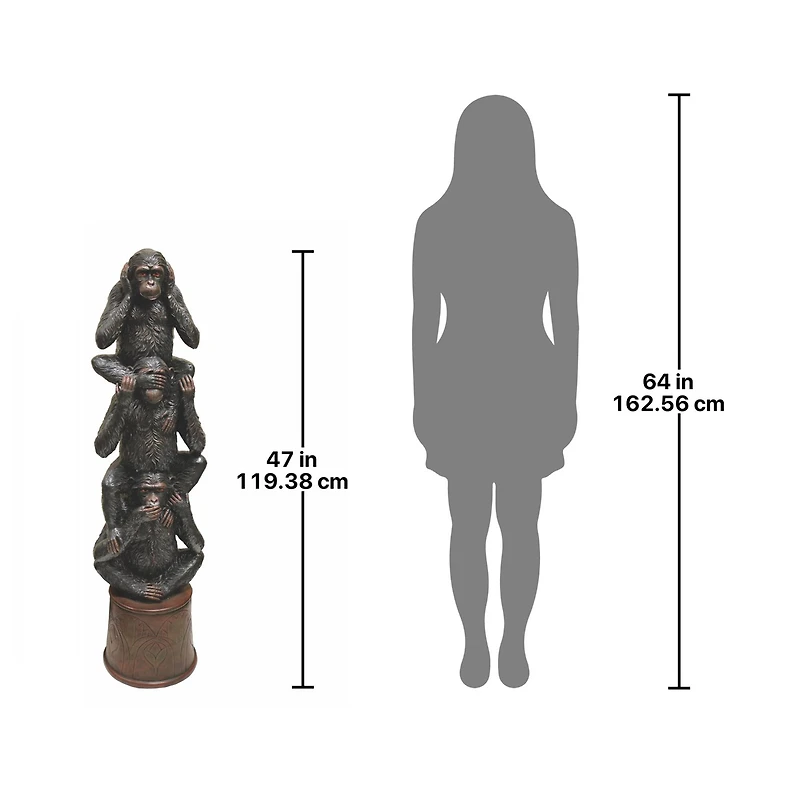 Design Toscano® 47" Hear No Evil, See No Evil, Speak No Evil Grand-Scale Sculpture