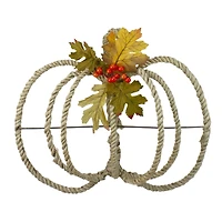 16" Autumn Foliage & Rope Pumpkin Wall Décor